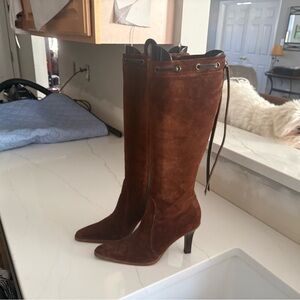 Coach Brown Suede Heeled Boots